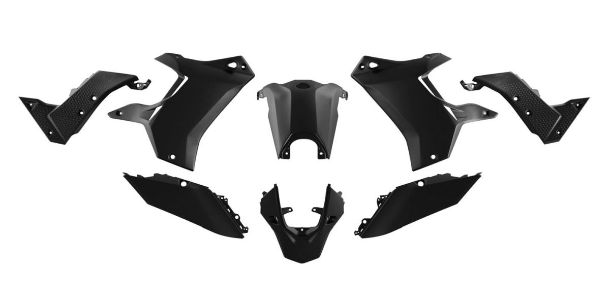RACETECH (RTECH) KOMPLET PLASTIKÓW (BEZ PRZEDNIEGO BŁOTNIKA) T7 REVOLUTION YAMAHA TENERE 700 '19-'24 KOLOR CZARNY