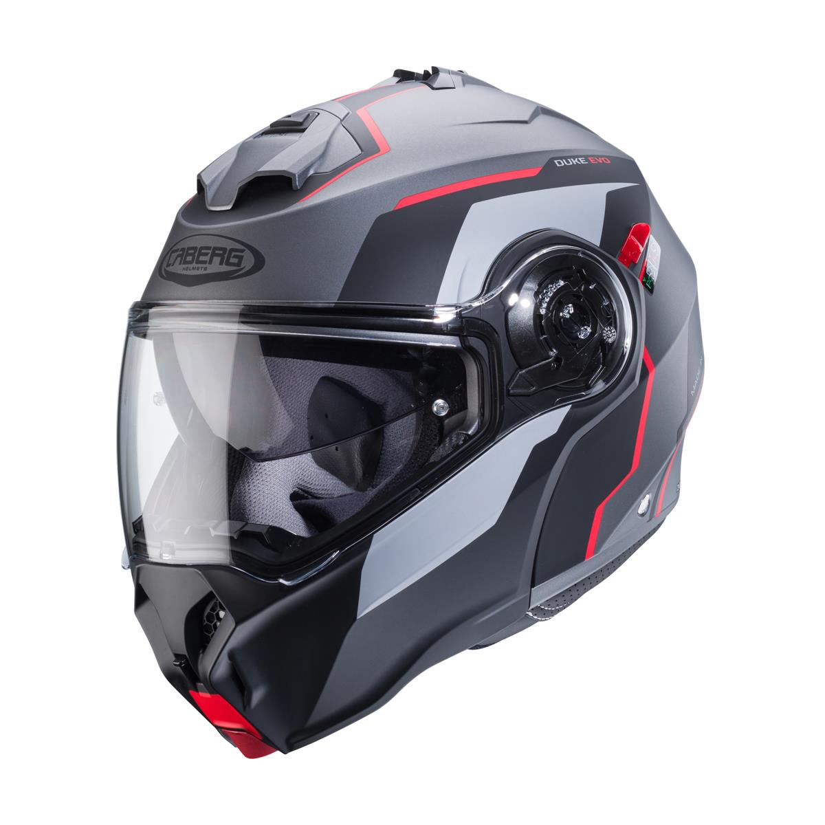 CABERG KASK SZCZĘKOWY FLIP-UP MODEL DUKE EVO MOVE KOLOR SZARY MAT/CZARNY/CZERWONY (PINLOCK W ZESTAWIE)