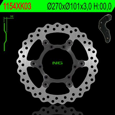NG TARCZA HAMULCOWA PRZÓD Z ADAPTEREM OVERSIZE (270X101X3) HONDA CRF 250/450R '04-14', CRF 450X '04-'16