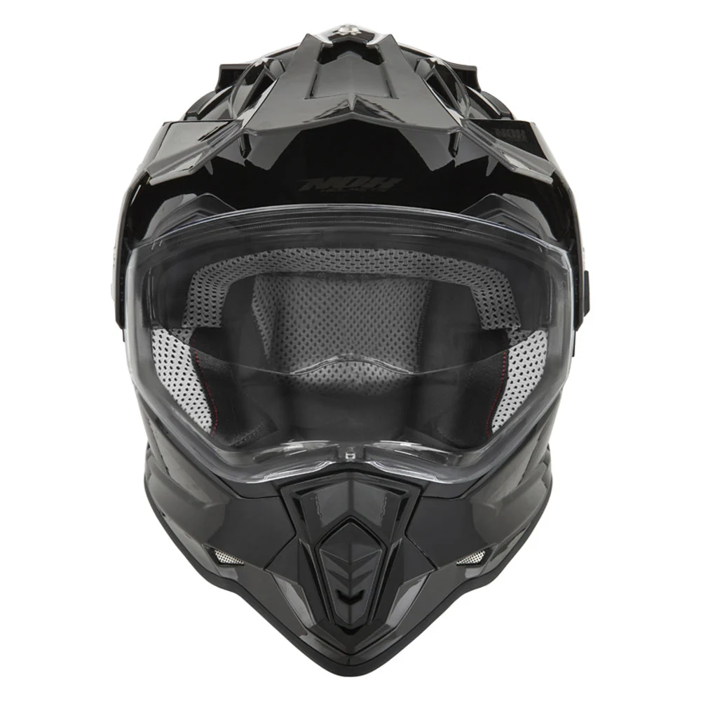 NOX KASK OFFROAD / TRAIL DUOSPORT (DUAL) N312 SOLID Z SZYBKĄ I BLENDĄ KOLOR CZARNY POŁYSK