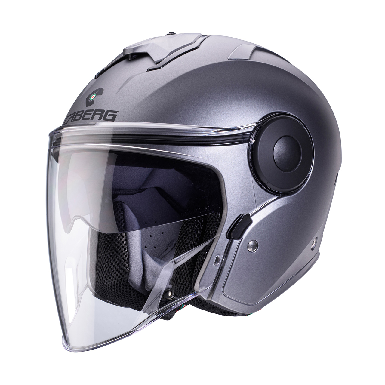 CABERG KASK OTWARTY JET Z BLENDĄ MODEL SOHO SOLID KOLOR SZARY MAT - GUNMETAL