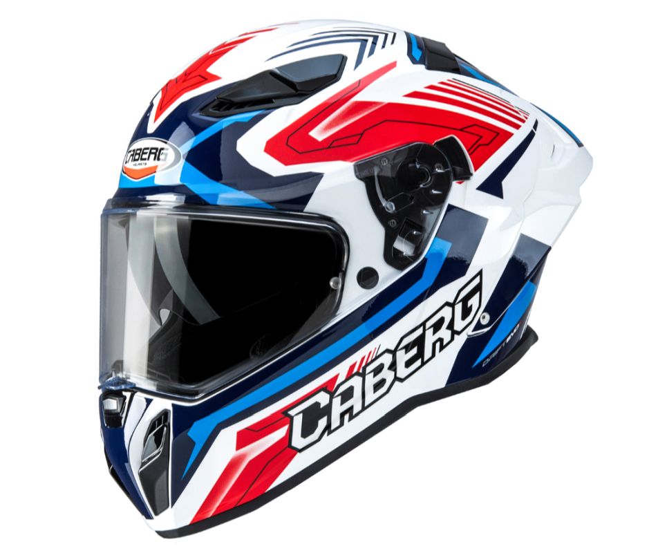 CABERG KASK INTEGRALNY Z BLENDĄ MODEL DRIFT EVO II JARAMA KOLOR BIAŁY/CZERWONY/NIEBIESKI (PINLOCK W ZESTAWIE)