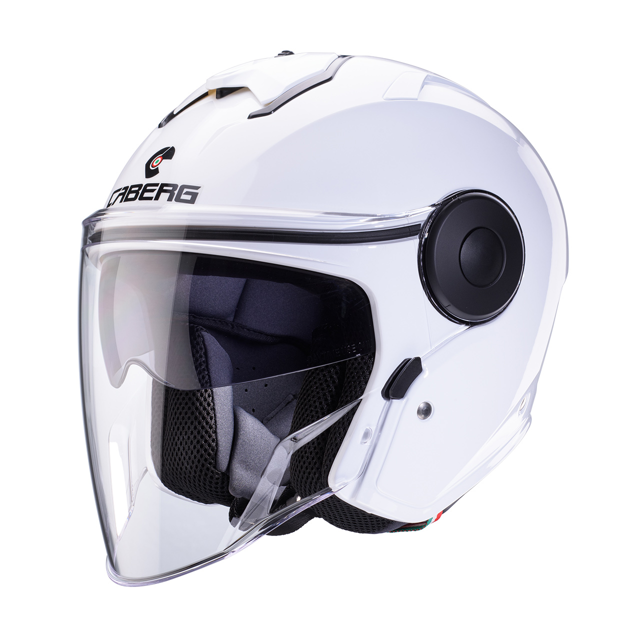 CABERG KASK OTWARTY JET Z BLENDĄ MODEL SOHO SOLID KOLOR BIAŁY POŁYSK