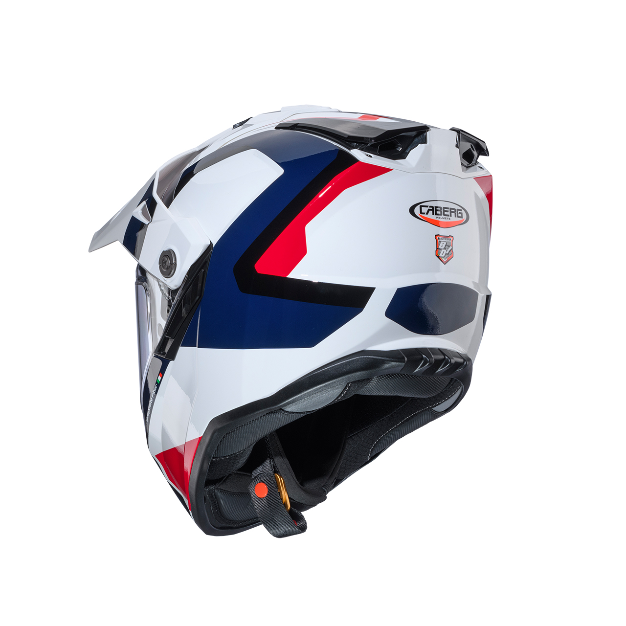 CABERG PROMOCJA KASK OFFROAD / TRAIL / ADVENTURE DUOSPORT (DUAL) TANAMI SCRAM Z SZYBKĄ I BLENDĄ KOLOR BIAŁY/CZERWONY/NIEBIESKI (