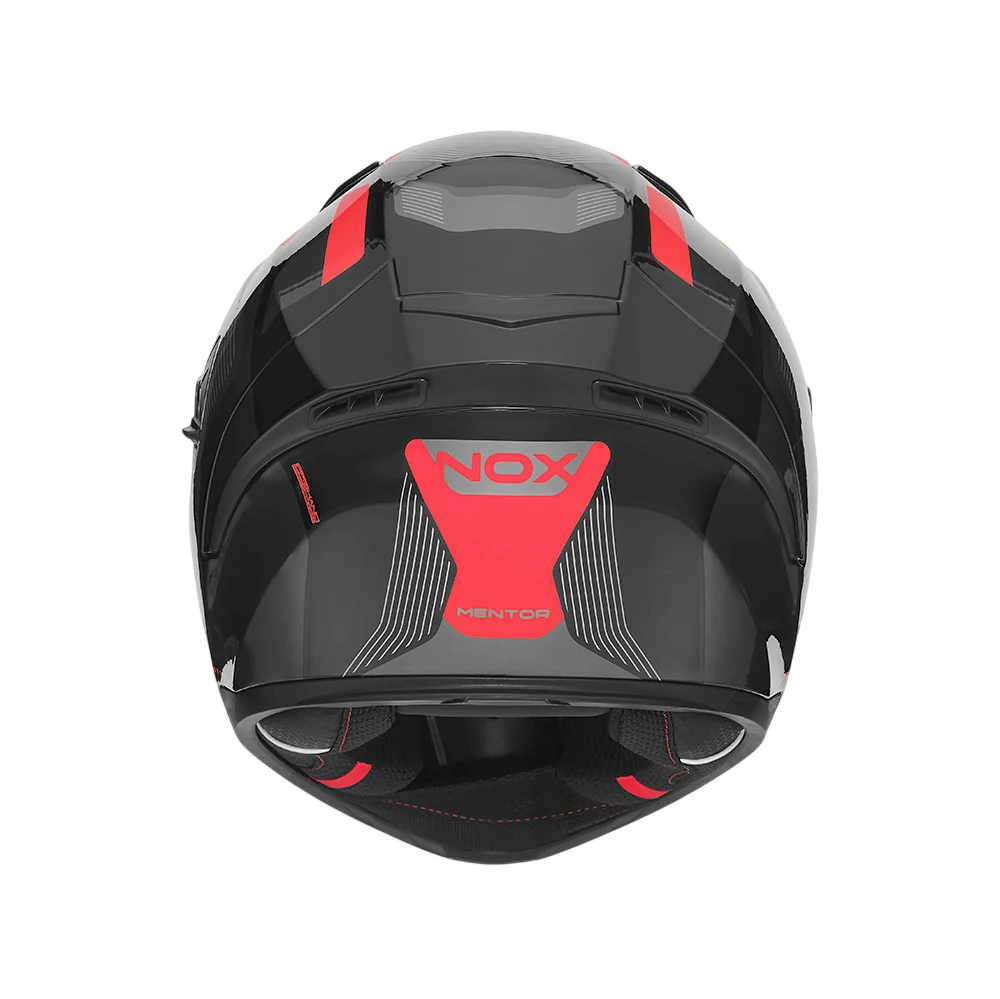 NOX WYPRZEDAŻ KASK INTEGRALNY (FULL FACE) Z BLENDĄ N402 MENTOR KOLOR CZARNY/CZERWONY