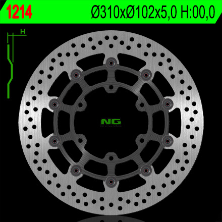 NG TARCZA HAMULCOWA PRZÓD SUZUKI GSXR 600/750 '08-'18, GSXR 1000 '09-'16, GSX 750Z '08-'21 (310X102X5MM) (6X8,5MM) PŁYWAJĄCA