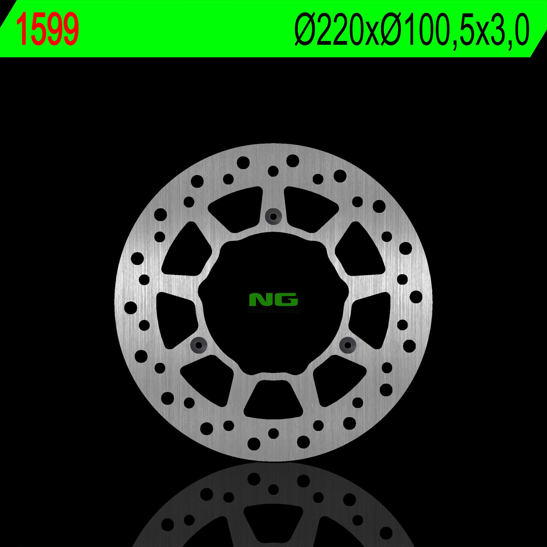 NG TARCZA HAMULCOWA PRZÓD YAMAHA YZ 85 93-23 (220X100,5X3,0MM)(3X6,5MM)