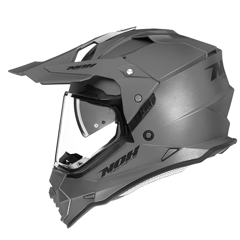 NOX KASK OFFROAD / TRAIL DUOSPORT (DUAL) N312 SOLID Z SZYBKĄ I BLENDĄ KOLOR TYTANOWT MAT
