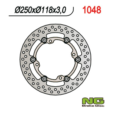 NG TARCZA HAMULCOWA PRZÓD SUZUKI RMZ 250 '07-'18 , RMZ 450 '05-'14, RMX 450 '10-'17 , PŁYWAJĄCA (250X118X3MM) (4X9,5MM) PŁYWAJĄC