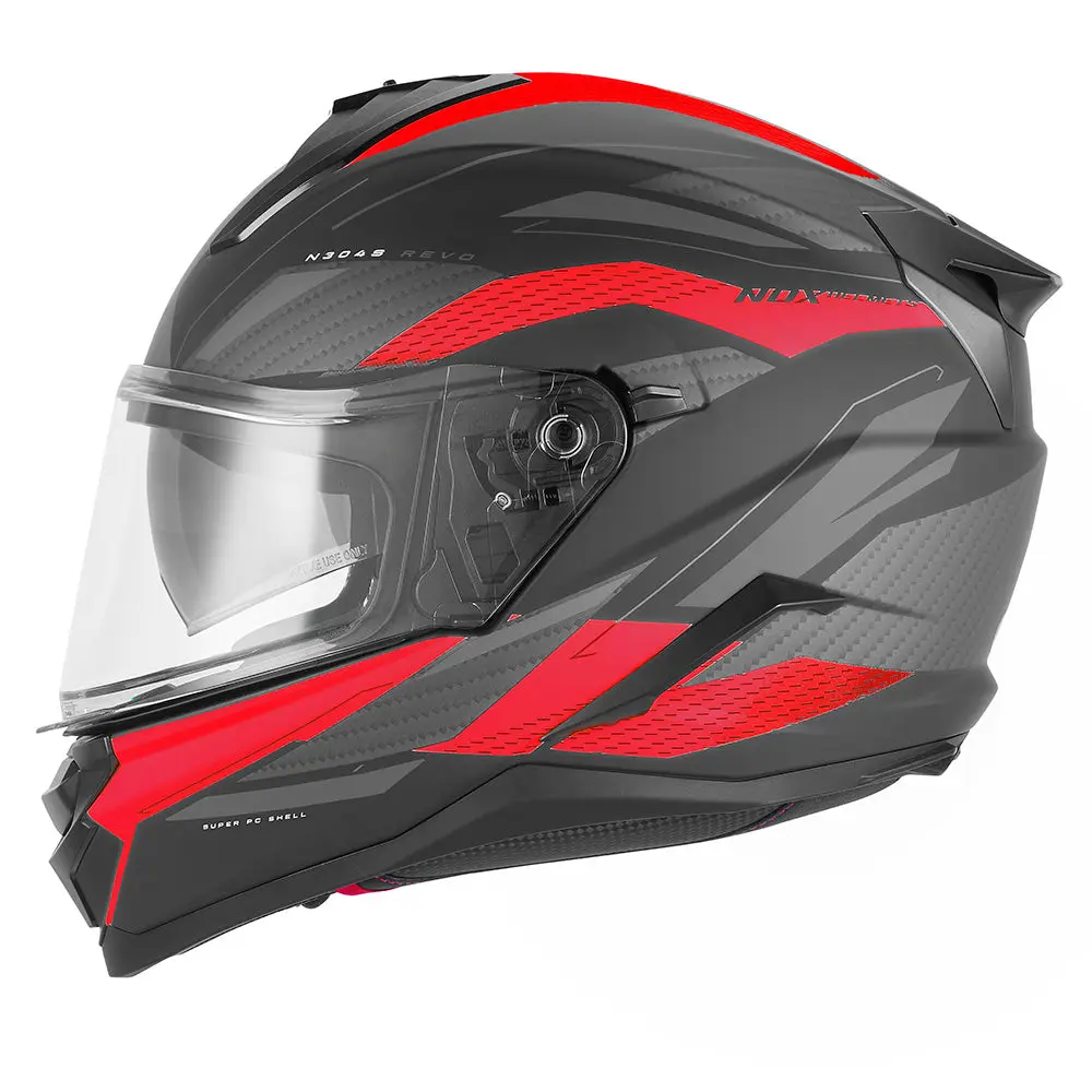 NOX KASK INTEGRALNY (FULL FACE) Z BLENDĄ N304S REVO KOLOR CZERWONY MAT/CZARNY