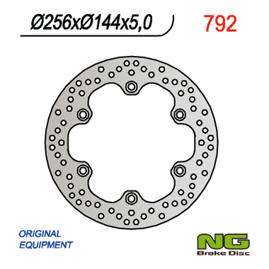 NG TARCZA HAMULCOWA TYŁ HONDA XL 1000V 03-11, CBR 1100XX 97-04, X11 00-03, VFR 750F 86-89, CB 1300 '05-12 (256X144X5 MM) (6X10,5