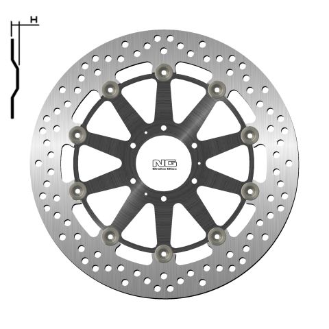 NG TARCZA HAMULCOWA PRZÓD HONDA XL 1000 V VARADERO '99-'13, CB 1100EX / ABS 14-18 (296X62X5MM) (6X6,5MM) PŁYWAJĄCA (ŚRODEK ALUMI