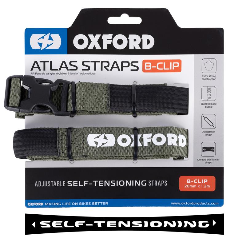 OXFORD PASY TRANSPORTOWE ATLAS B-CLIP 26mm x 1.2M 2 SZTUKI W ZESTAWIE KOLOR ZIELONY (KHAKI)