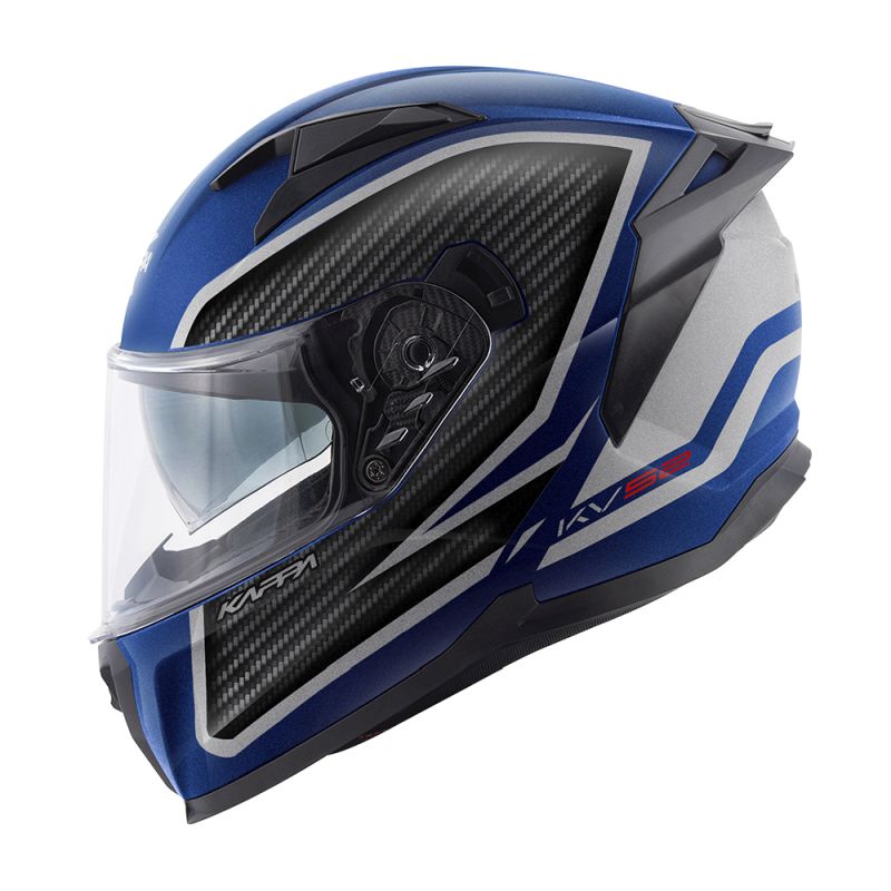 KAPPA KASK KV52 KRONOS INTEGRALNY Z BLENDĄ KOLOR CZARNY NIEBIESKI SREBRNY MAT CARBON LOOK (HOMOLOGACJA ECE 22R06)