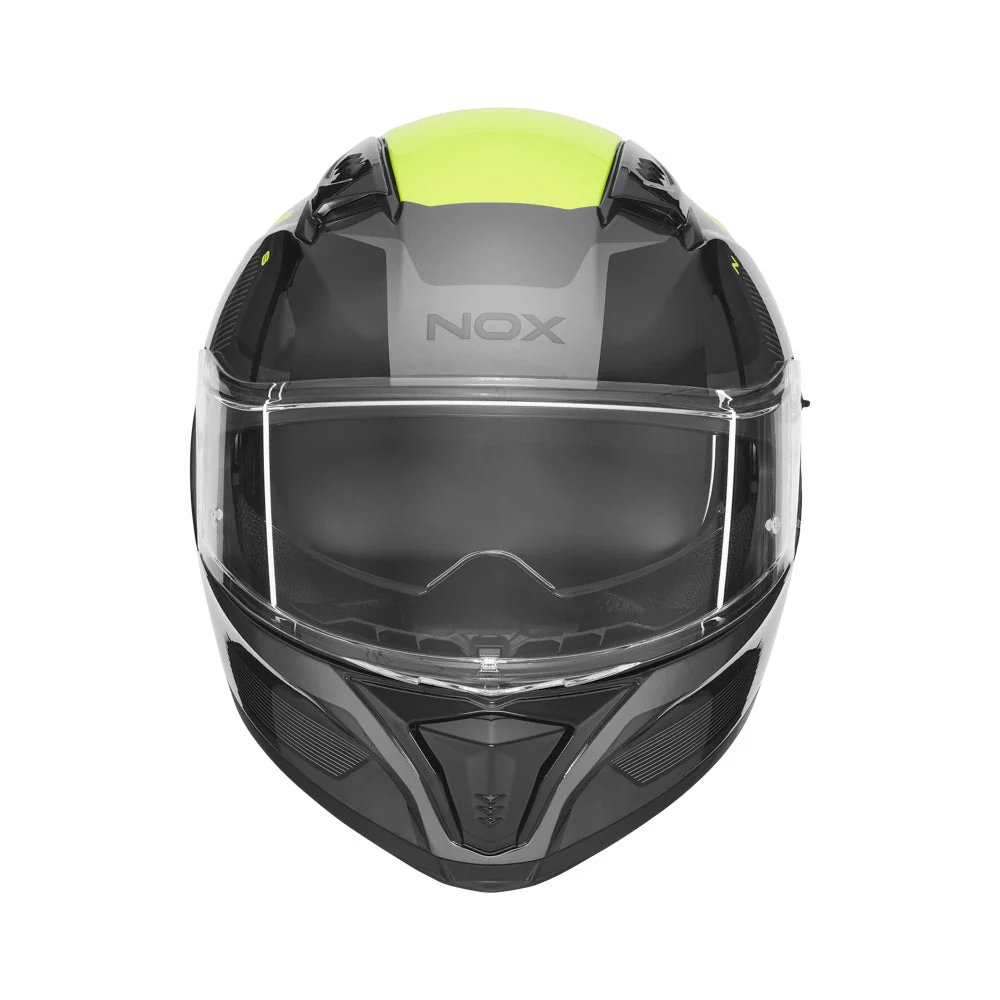 NOX WYPRZEDAŻ KASK INTEGRALNY (FULL FACE) Z BLENDĄ N402 MENTOR KOLOR CZARNY/ŻÓŁTY FLUO