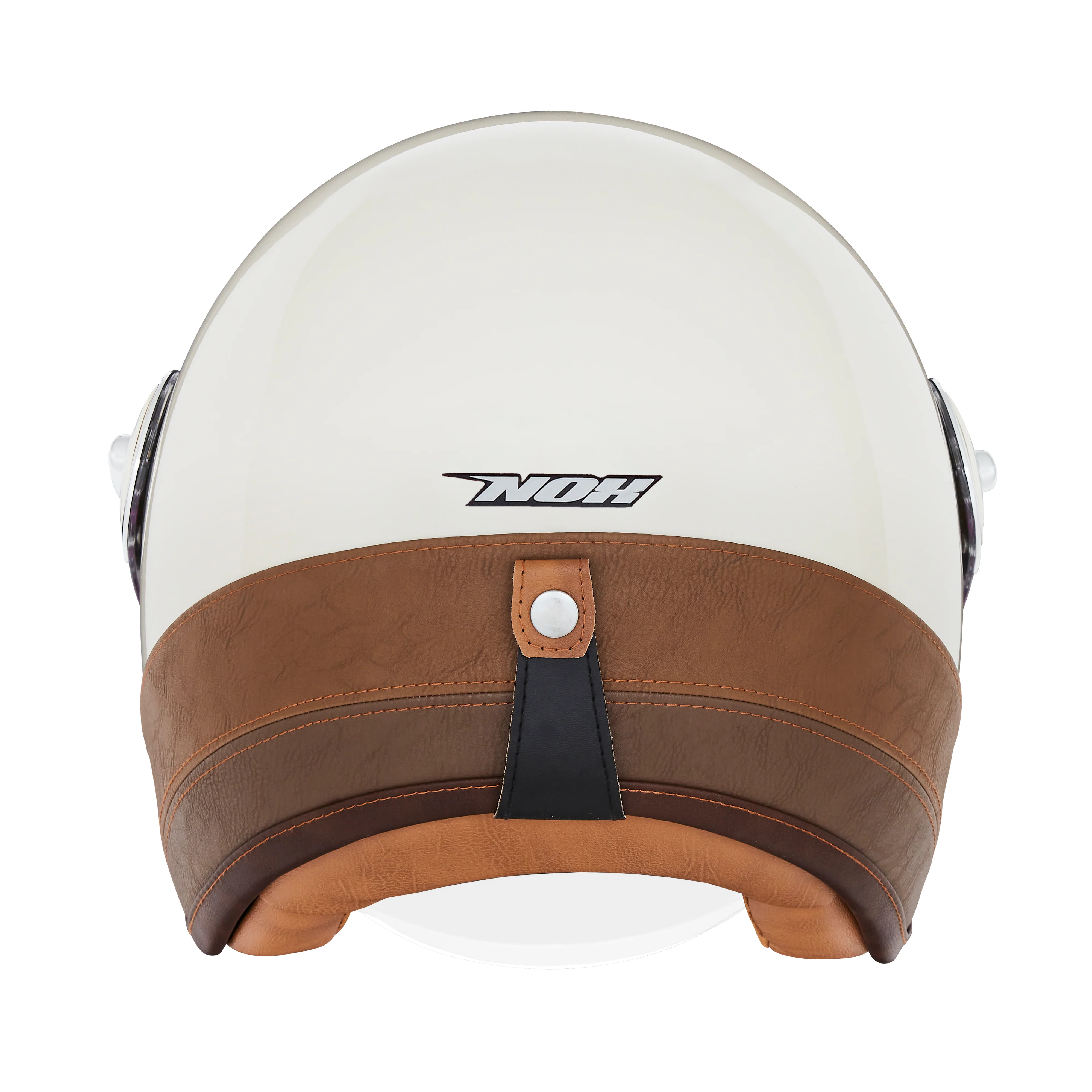 NOX PREMIUM KASK OTWARTY JET HERITAGE LEATHER KOLOR KREMOWY/BRĄZOWY