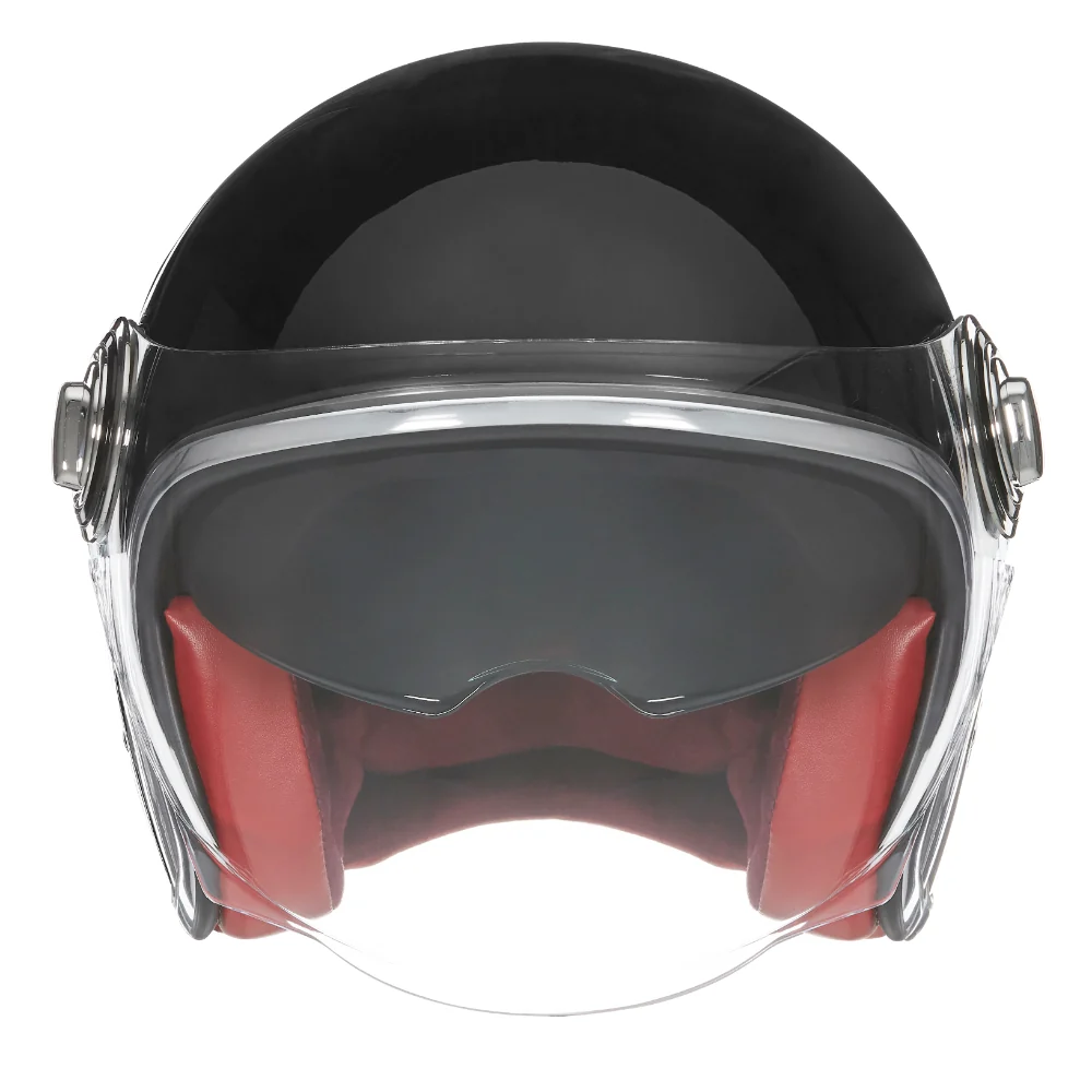 NOX PREMIUM KASK OTWARTY JET HERITAGE SOLID KOLOR CZARNY POŁYSK