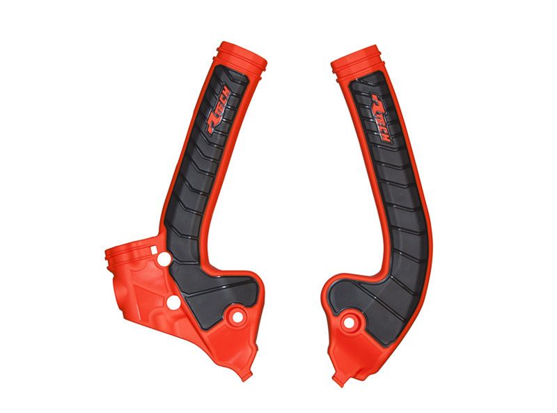 RACETECH (RTECH) OSŁONY RAMY (KOMPLET) BI-MATERIAL SUPER GRIP KTM SX 85 '18-'24 KOLOR CZERWONY / CZARNY