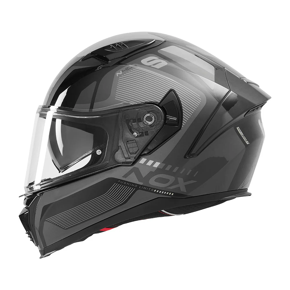 NOX WYPRZEDAŻ KASK INTEGRALNY (FULL FACE) Z BLENDĄ N402 MENTOR KOLOR CZARNY/SZARY