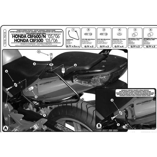 KAPPA STELAŻ POD TORBY (SAKWY) BOCZNE HONDA CBF 500 '04-'12, CBF 600S/N '04-'09, CBF 1000 '06-'09
