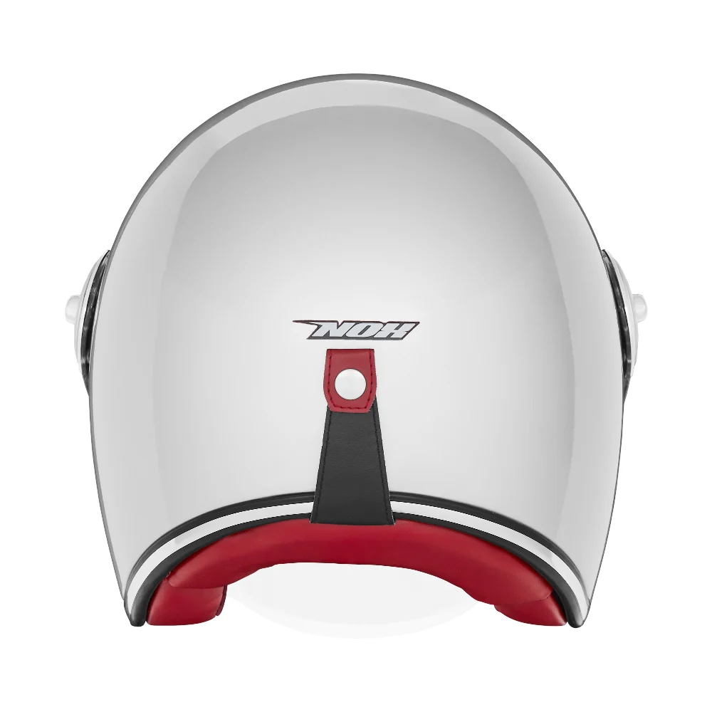 NOX PREMIUM KASK OTWARTY JET HERITAGE SOLID KOLOR BIAŁY POŁYSK