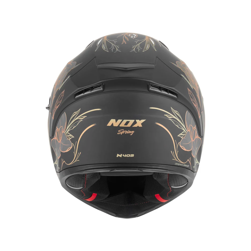 NOX KASK INTEGRALNY (FULL FACE) Z BLENDĄ N402 SPRING KOLOR CZARNY MAT/ZŁOTY