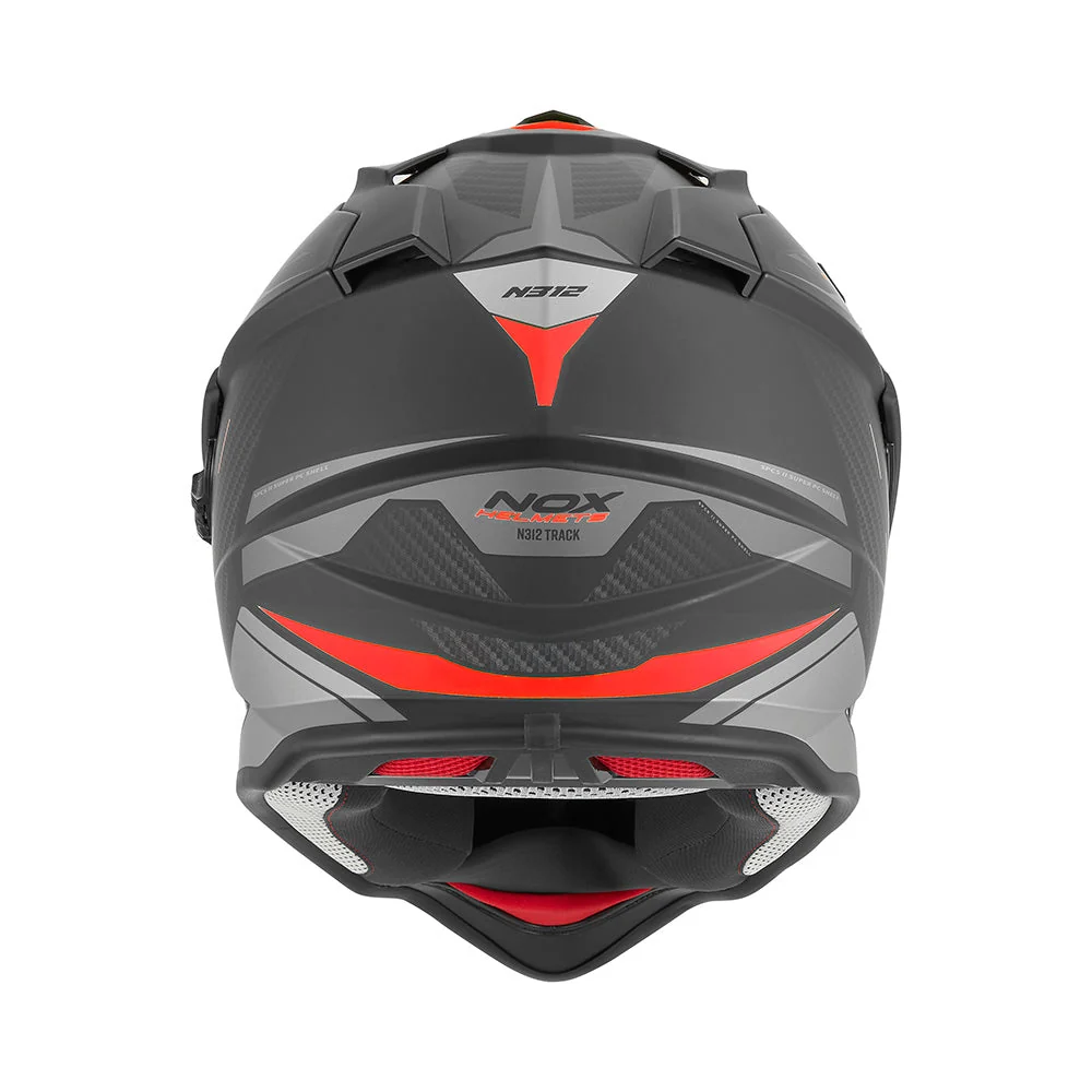 NOX WYPRZEDAŻ KASK OFFROAD / TRAIL DUOSPORT (DUAL) N312 TRACK Z SZYBKĄ I BLENDĄ KOLOR CZARNY MAT/CZERWONY