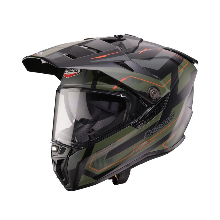 CABERG KASK OFFROAD / TRAIL / ADVENTURE DUOSPORT (DUAL) TANAMI RANGER CZARNY MAT/ZIELONY (KHAKI)/POMARAŃCZOWY KOLOR