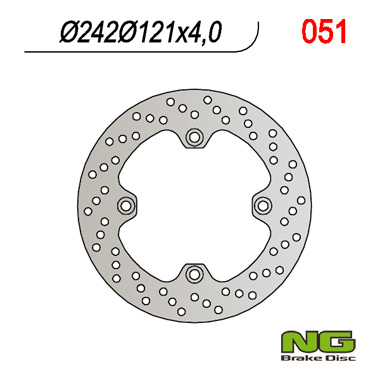 NG TARCZA HAMULCOWA PRZÓD SUZUKI DR 600 '85-'89, TS 250 '85-'89 (242X121X4) (4X10,5MM)