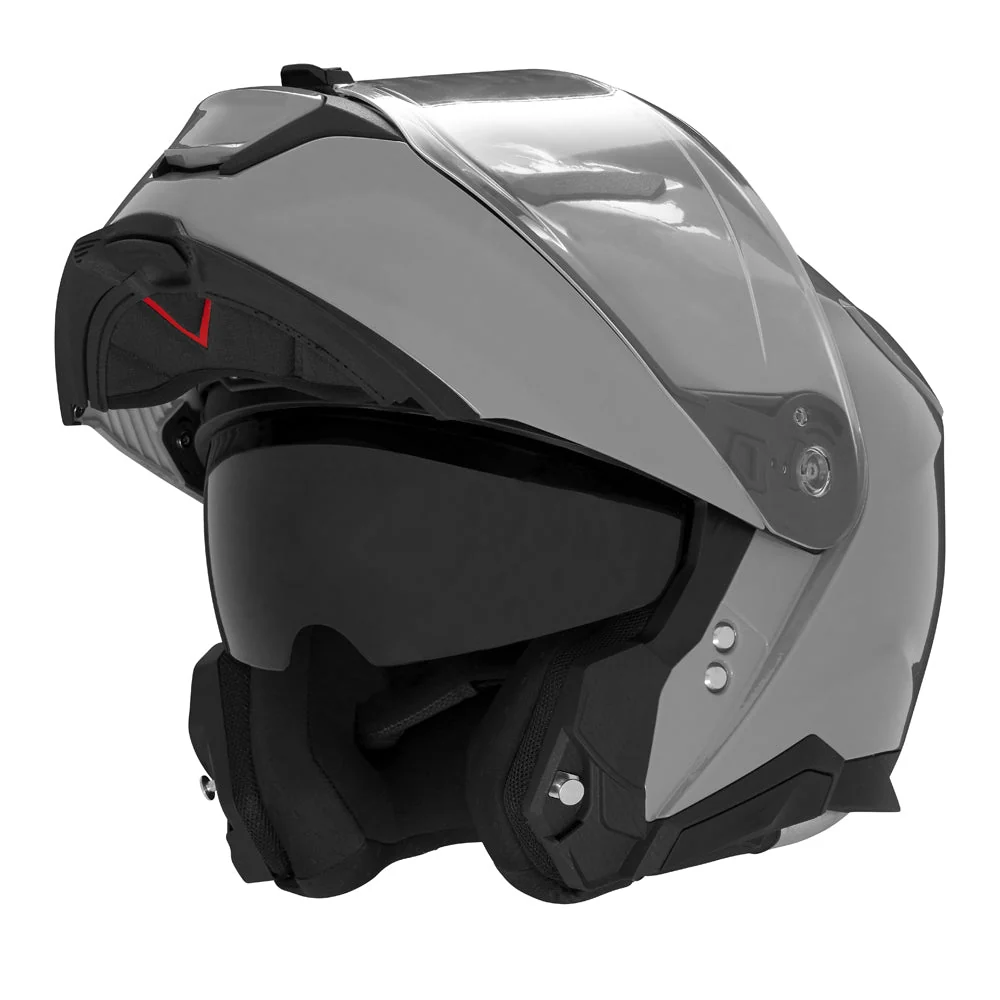 NOX KASK SZCZĘKOWY (FLIP-UP) Z BLENDĄ N967 SOLID KOLOR SZARY POŁYSK (PINLOCK DO TEGO MODELU - FILMPINLOCK30DKS166)