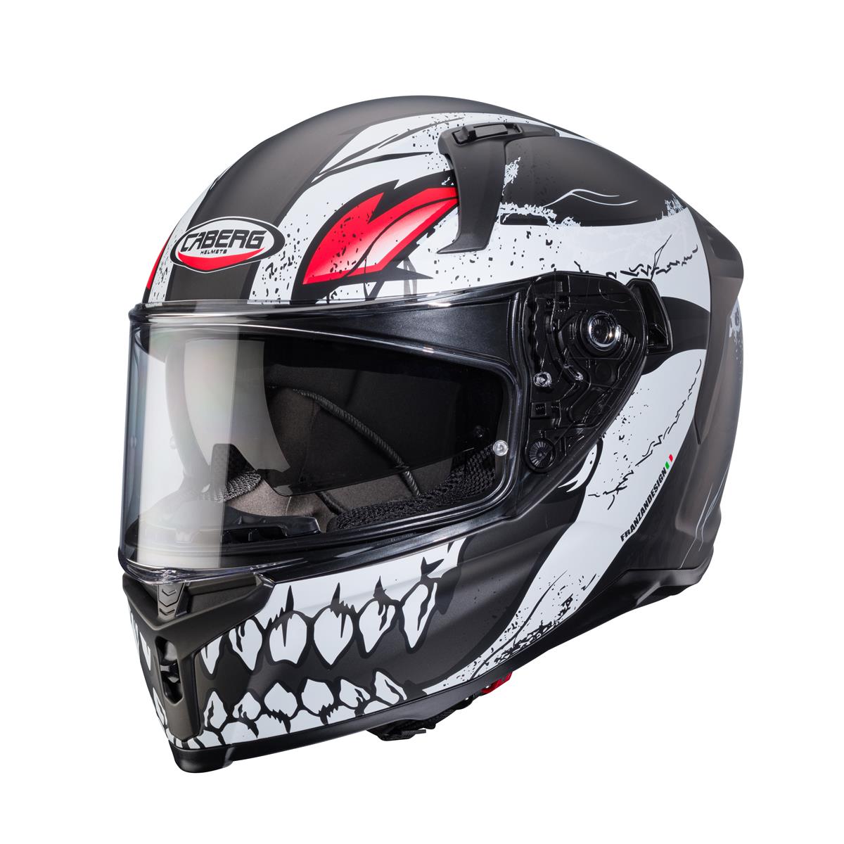 CABERG PROMOCJA KASK INTEGRALNY AVALON X PUNK KOLOR SZARY MAT/BIAŁY/CZERWONY
