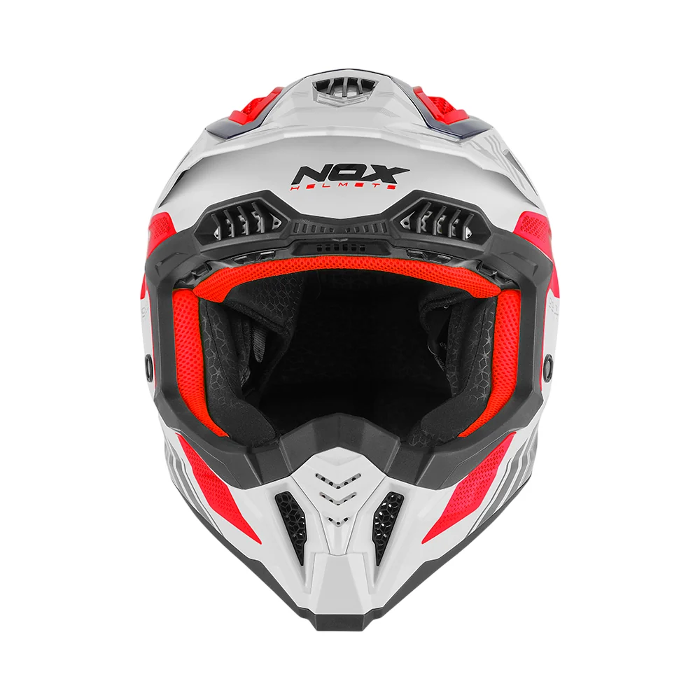 NOX WYPRZEDAŻ KASK OFF ROAD / CROSS N634 STORM KOLOR BIAŁY/NIEBIESKI/CZERWONY