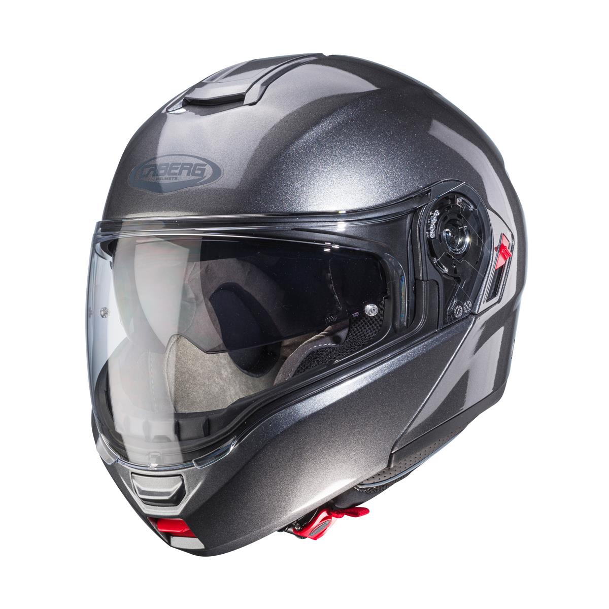 CABERG PROMOCJA KASK SZCZĘKOWY FLIP-UP MODEL LEVO X SOLID KOLOR SZARY METALIK (PINLOCK W ZESTAWIE)