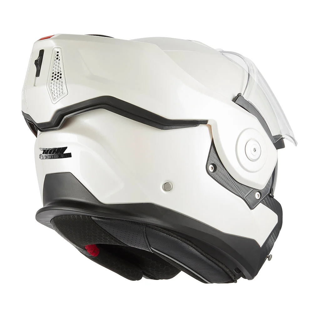 NOX PREMIUM KASK SZCZĘKOWY FLIP-BACK (SZCZĘKA DO TYŁU) Z BLENDĄ SPINNER KOLOR BIAŁY POŁYSK