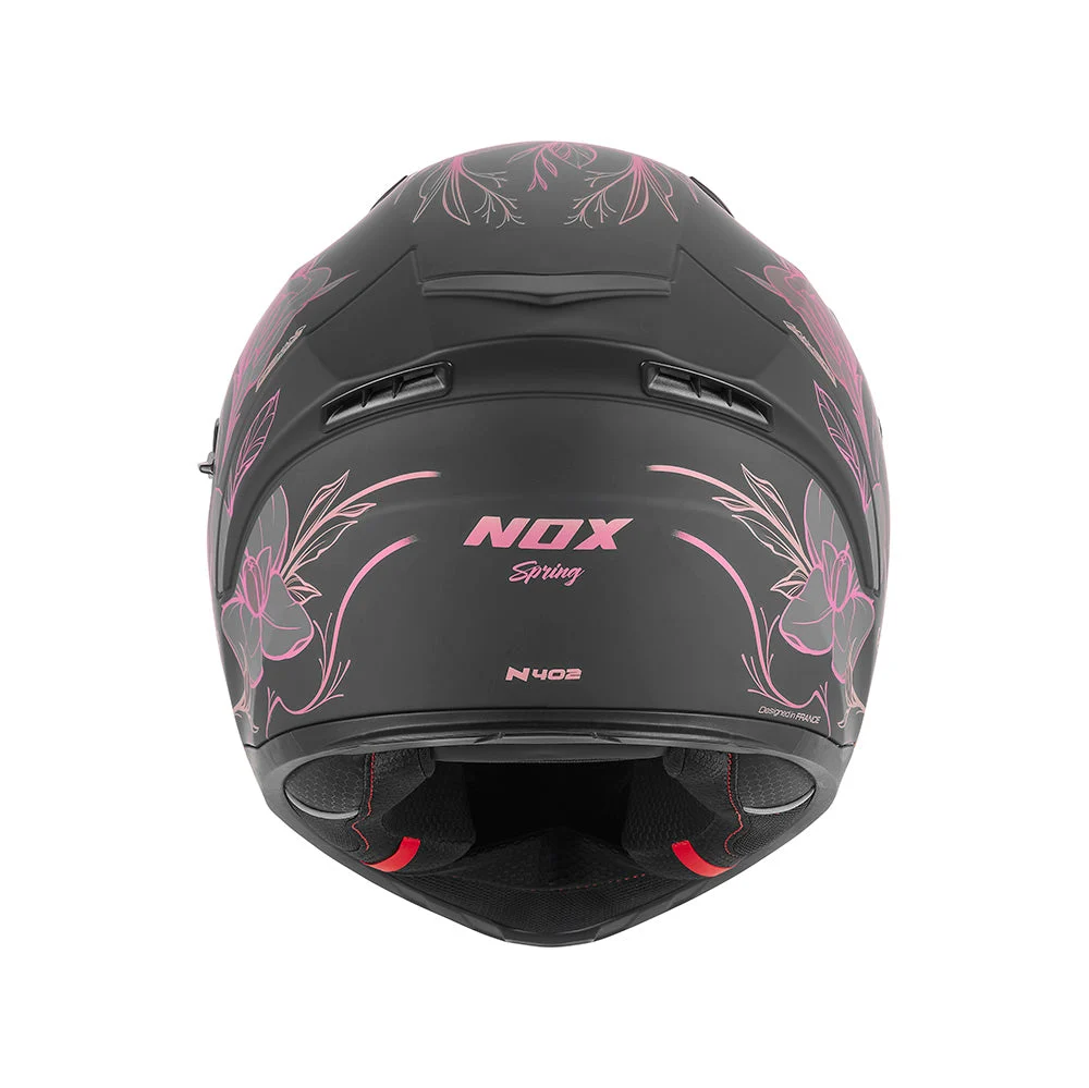 NOX KASK INTEGRALNY (FULL FACE) Z BLENDĄ N402 SPRING KOLOR CZARNY MAT/RÓŻOWY