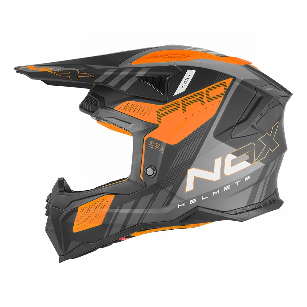 NOX WYPRZEDAŻ KASK OFF ROAD / CROSS N634 STORM KOLOR CZARNY MAT/POMARAŃCZOWY FLUO