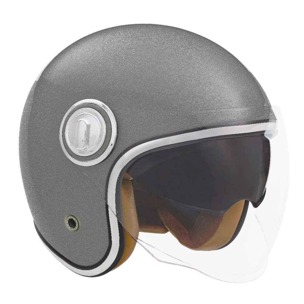 NOX PREMIUM KASK OTWARTY JET HERITAGE SOLID KOLOR TYTANOWY MAT