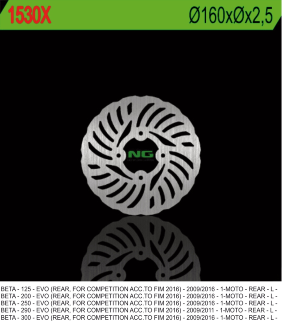 NG TARCZA HAMULCOWA TYŁ BETA EVO 125/200/250/290/300 09-17 (160MM) WAVE