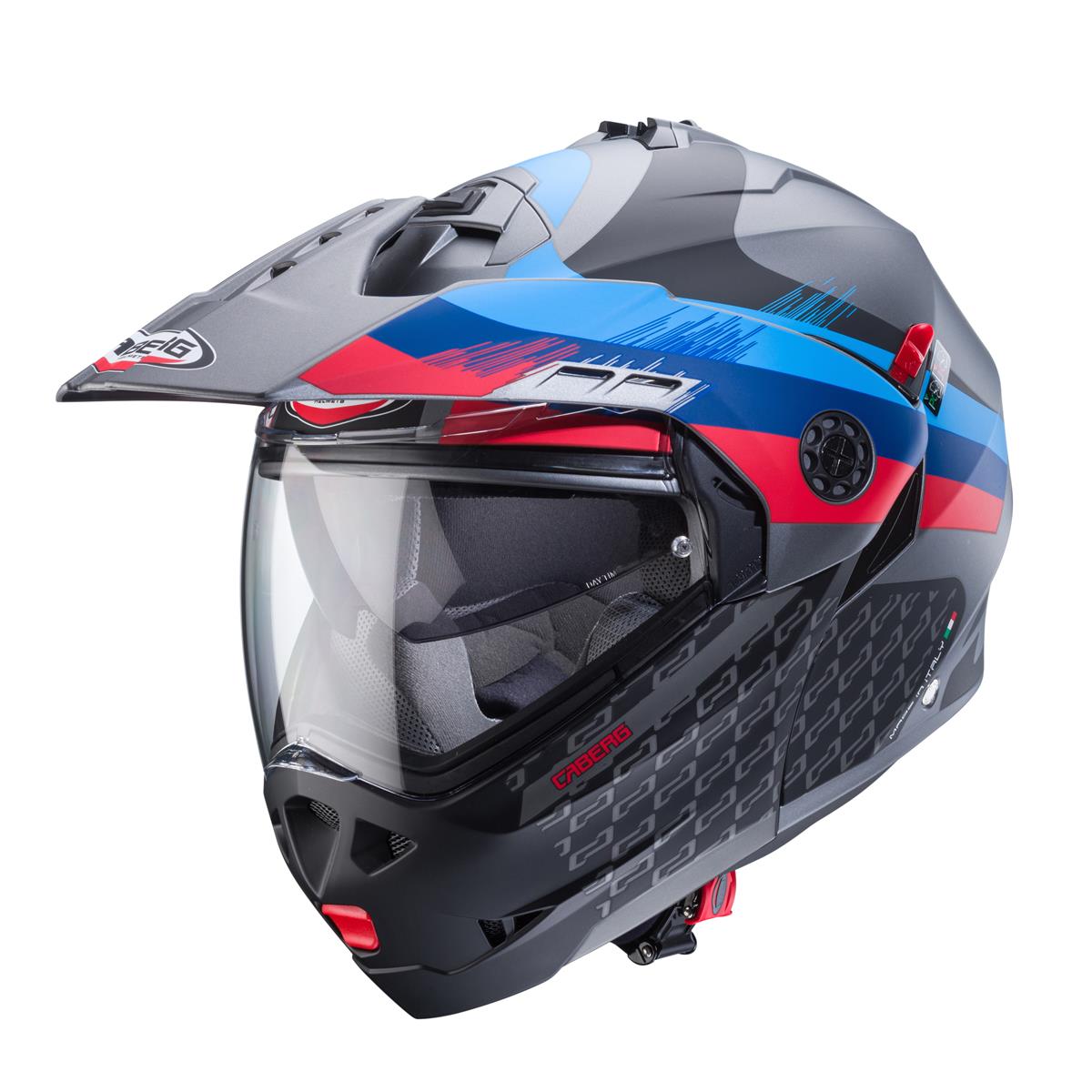 CABERG KASK SZCZĘKOWY FLIP-UP ENDURO MODEL TOURMAX X SARABE KOLOR SZARY MAT/CZARNY/KOLORY BMW (PINLOCK W ZESTAWIE)