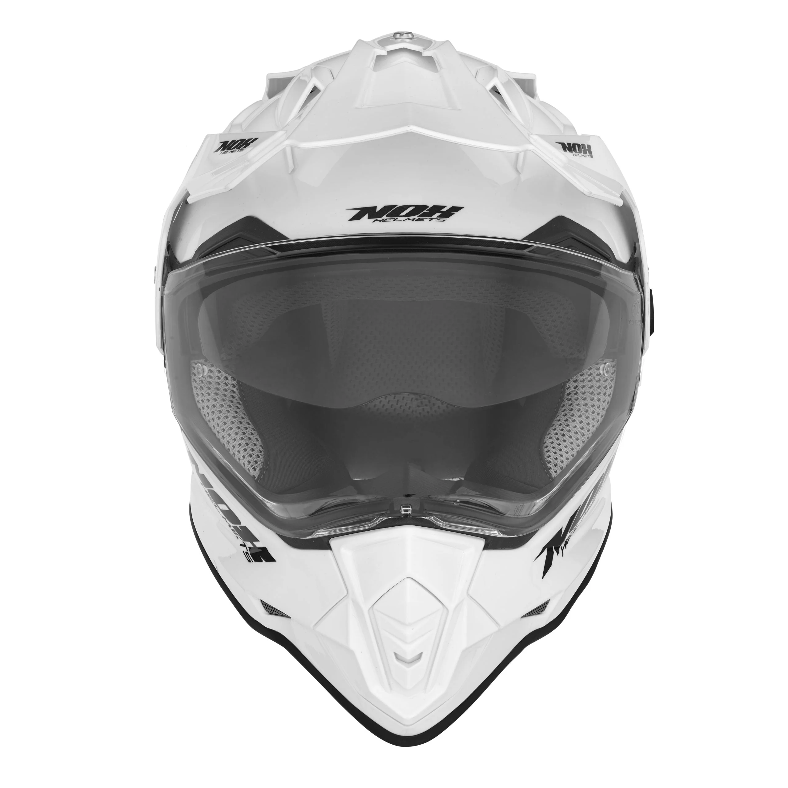 NOX KASK OFFROAD / TRAIL DUOSPORT (DUAL) N312 SOLID Z SZYBKĄ I BLENDĄ KOLOR BIAŁY POŁYSK