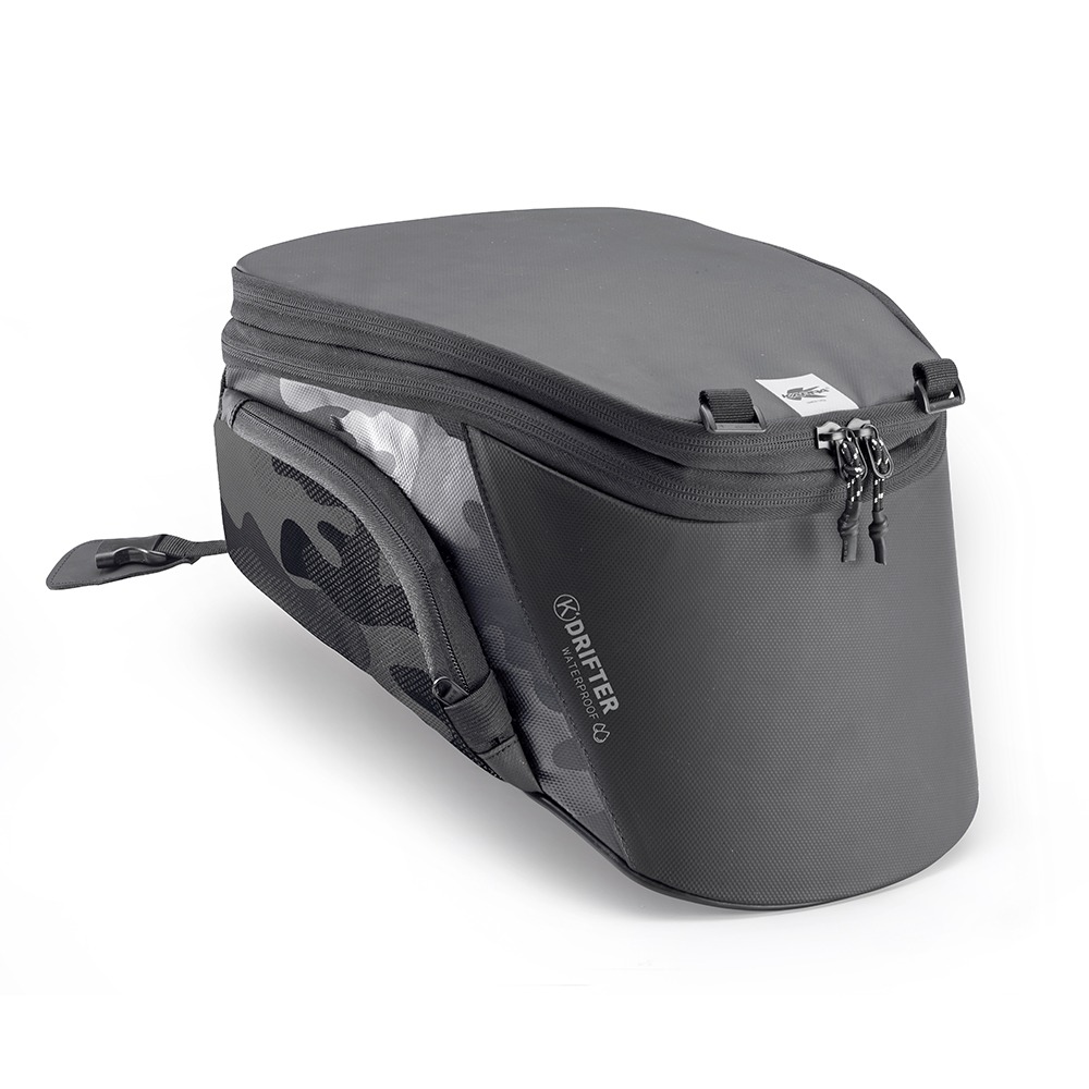 KAPPA TORBA NA ZBIORNIK / BAK (TANKBAG) DO MOCOWANIA TANKLOCK 10L-15L (WYS. 17-25CM X SZER. 25CM X DŁ. 29CM) KOLOR CZARNY/MORO (