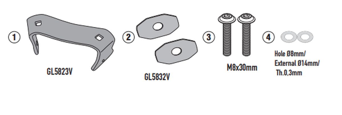 KAPPA ADAPTER DO ZAMONTOWANIA STELAŻA BOCZNEGO KLO5145MK I KLO5145CAM BMW F 900 GS '24-, (BEZ UŻYCIA STELAŻA KUFRA CENTRALNEGO K