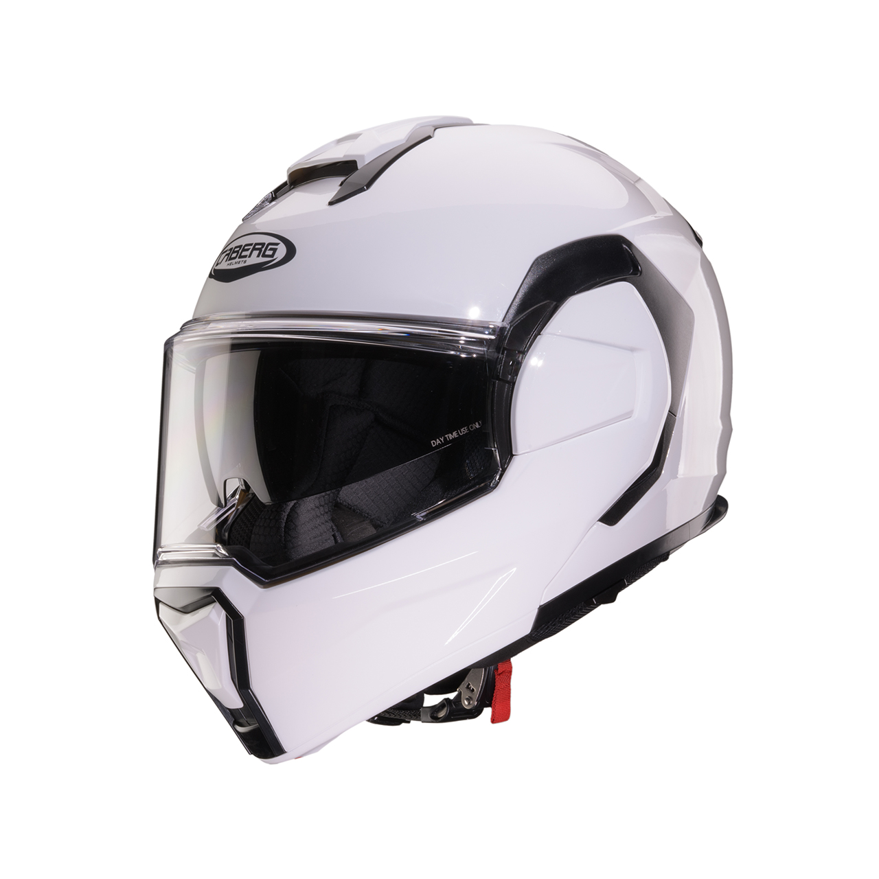 CABERG KASK SZCZĘKOWY FLIP-BACK (SZCZĘKA DO TYŁU) MODEL TRIP SOLID KOLOR BIAŁY POŁYSK (PINLOCK W ZESTAWIE)