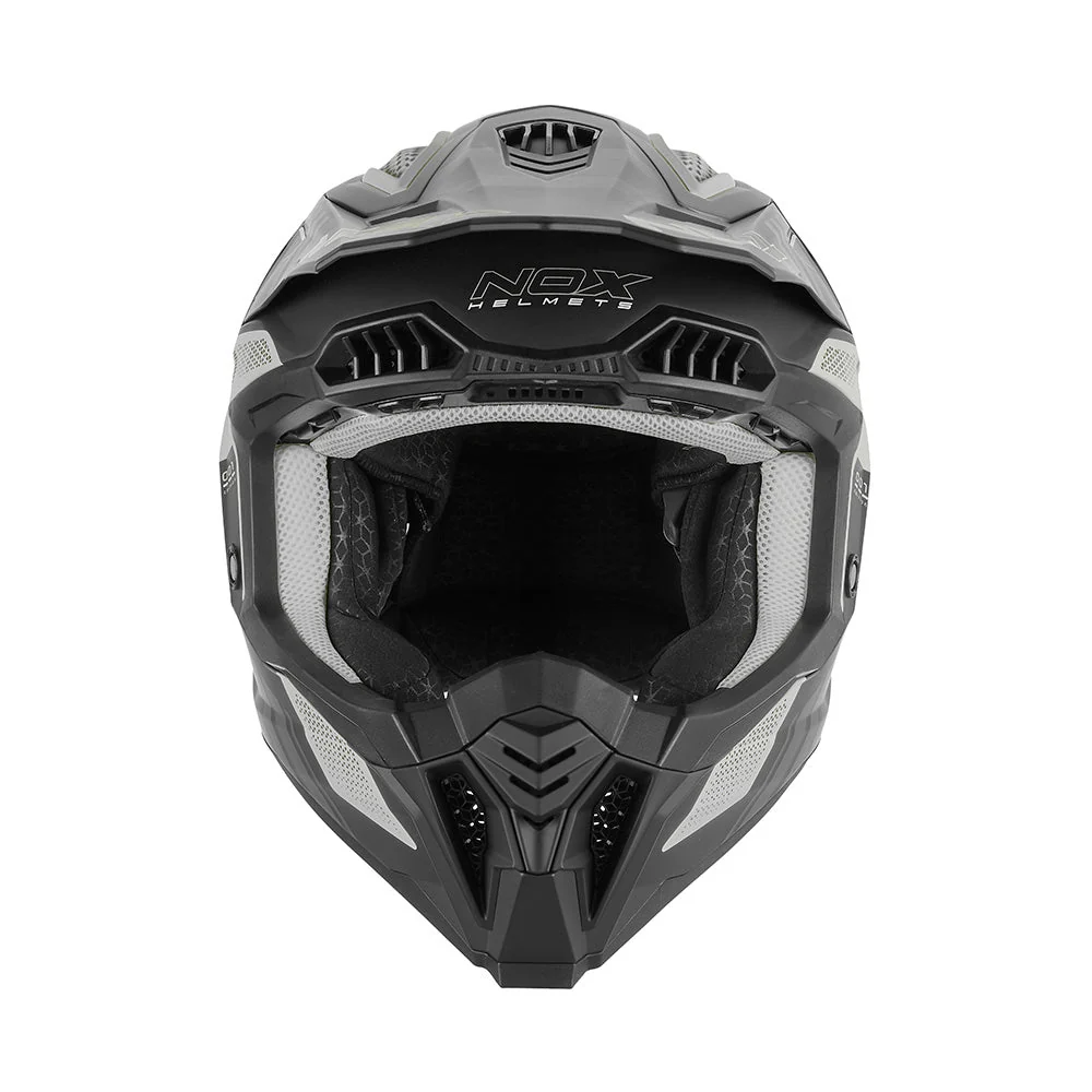 NOX WYPRZEDAŻ WYPRZEDAŻ KASK OFF ROAD / CROSS N634 STORM KOLOR SREBRNY MAT/CZARNY