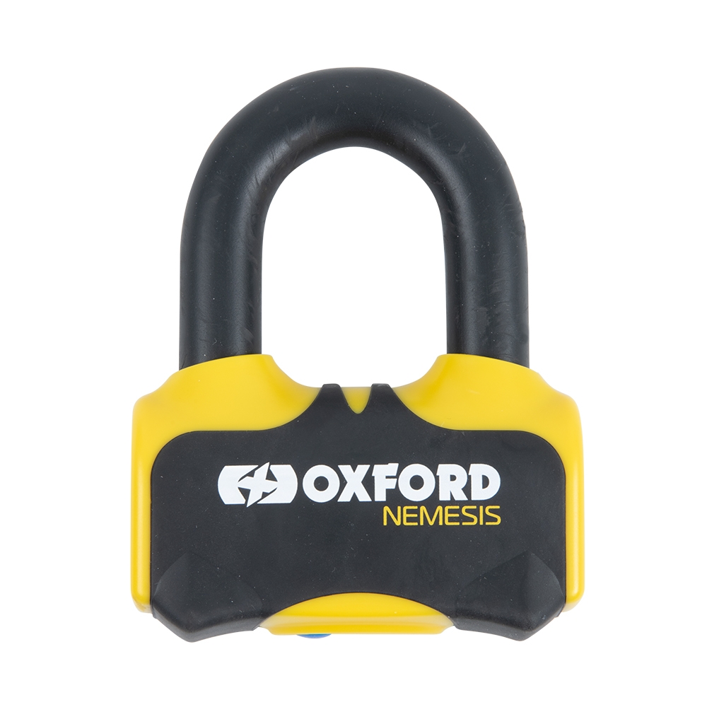 OXFORD PROMOCJA ZABEZPIECZENIE ANTYKRADZIEŻOWE KŁÓDKA NA TARCZE HAMULCOWĄ NEMESIS 16mm KOLOR ŻÓŁTY FLUO