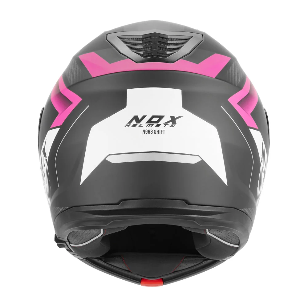 NOX WYPRZEDAŻ WYPRZEDAŻ KASK SZCZĘKOWY (FLIP-UP) Z BLENDĄ N968 SHIFT KOLOR CZARNY MAT/RÓŻOWY