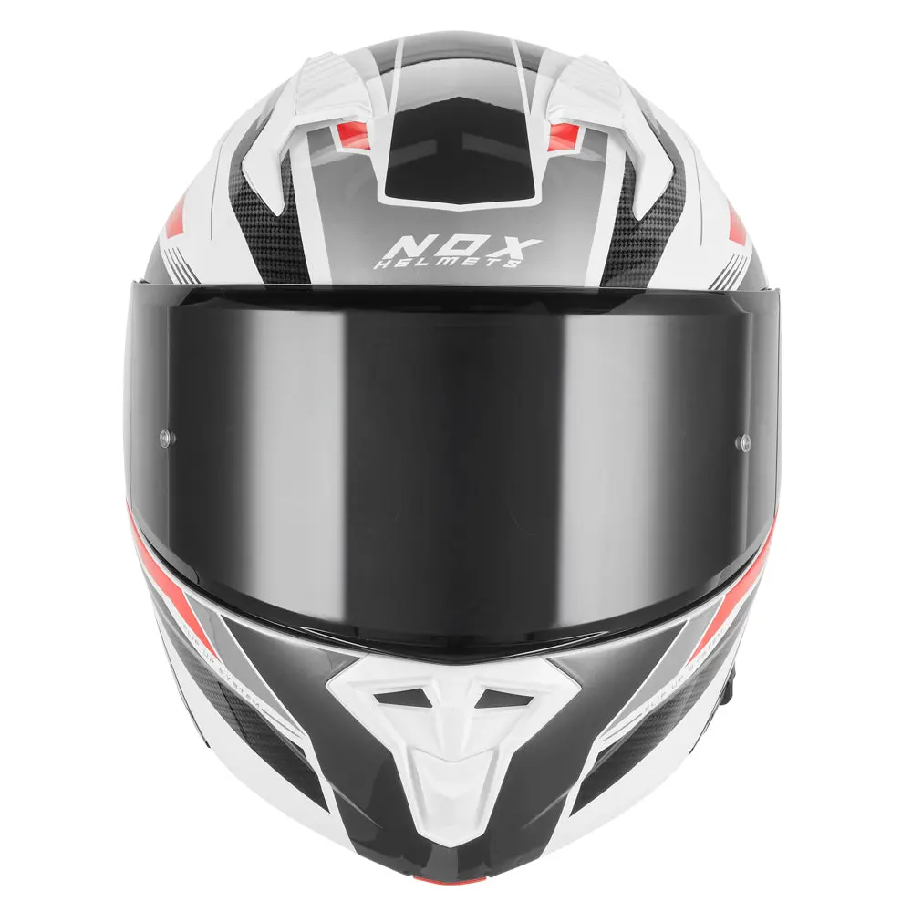 NOX WYPRZEDAŻ KASK SZCZĘKOWY (FLIP-UP) Z BLENDĄ N968 SHIFT KOLOR CZARNY/CZERWONY/BIAŁY