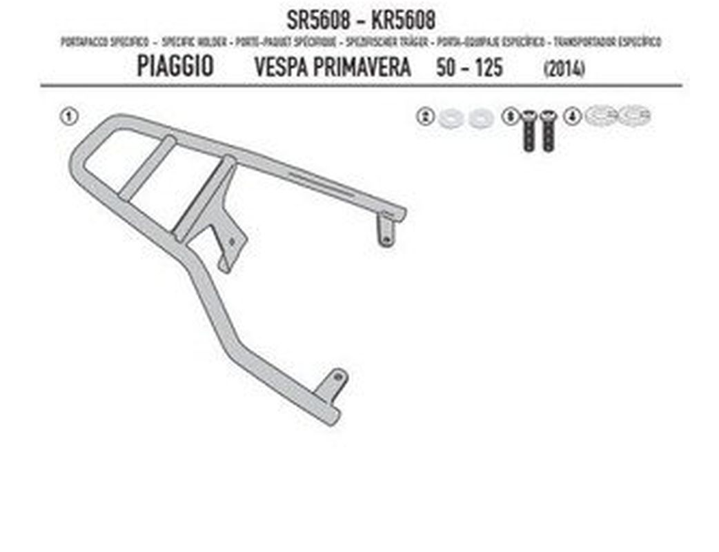 KAPPA STELAŻ KUFRA CENTRALNEGO PIAGGIO Vespa Primavera 50-125-150 (14-25), Vespa Sprint 50-125-150 (14-25) ( BEZ PŁYTY )