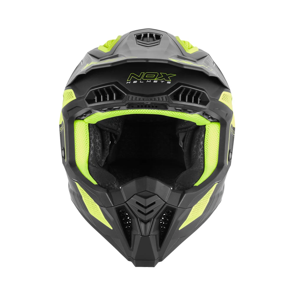 NOX WYPRZEDAŻ KASK OFF ROAD /CROSS N634 STORM KOLOR CZARNY MAT/ZÓŁTY FLUO