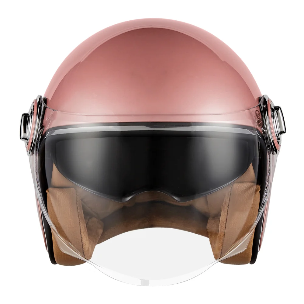 NOX WYPRZEDAŻ PREMIUM KASK OTWARTY JET HERITAGE SOLID KOLOR RÓŻOWY/ZŁOTY